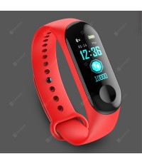 M3 Smart Health Pedometer/Heart Rate/Blood pressure/Sleep monitor Bracelet -Red