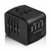 4 USB Plug Charger Universal World Travel Adapter Power UK US EU AU Europe Asia