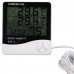 HTC - 2 Digital Thermometer Hygrometer Clock Calendar with Sensor Probe