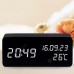 Creative Fashion Three-screen LED Wood Clock Voice Control Alarm Clock