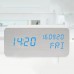 Creative Fashion Three-screen LED Wood Clock Voice Control Alarm Clock