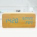 Creative Fashion Three-screen LED Wood Clock Voice Control Alarm Clock