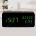 Creative Fashion Three-screen LED Wood Clock Voice Control Alarm Clock