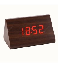 Mini Voice Control Wood Clock Voice Control Wooden Clock Creative Led Voice Control Clock Mini Alarm Clock