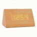 Mini Voice Control Wood Clock Voice Control Wooden Clock Creative Led Voice Control Clock Mini Alarm Clock